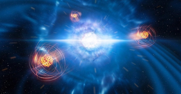 Столкновение нейтронных звезд как фабрика тяжелых элементов